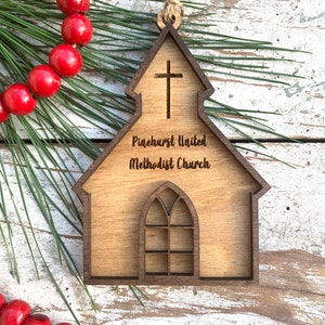 Personalized Church Christmas Tree Ornament | Gifts for Sunday School | Gift for Pastor | Religious Ornament | Fundraiser for Church