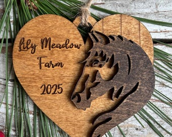 Personalized Horse Christmas Ornament | Gift for Horse Lover | Custom Horseback Riding Students Gift | Equine Equestrian Keepsake