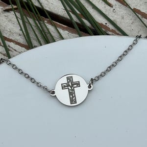 Cross Bracelet for Women | Silver Gold Jewelry | Confirmation Gift | Girl First Communion | Religious Mothers Day Gift from Son Daughter