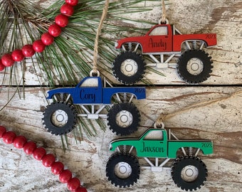 Personalized Monster Truck Christmas Ornament | Demolition Derby | Ornament for Boy | Gift for Trucker | Boys Truck Ornament | Truck Lover