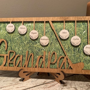Personalized Dad or Grandpa Golf Sign | Fathers Day Golfing Gift for Daddy | Golfer Gift for Papa Pops Pappy | Golf Lover Custom Present