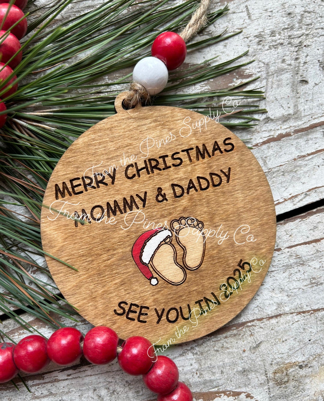 Merry Christmas Mommy and Daddy See You in 2026 Christmas Tree Ornament
