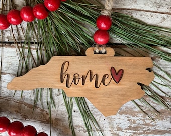 North Carolina Christmas Tree Ornament | NC Home | Gift for Co-Workers in NC | New House in NC | Raleigh Asheville Charlotte Greensboro