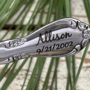 Personalized Baby Silver Spoon | Engraved Feeding Oneida Spoon for Toddler Baby Kid | Baby Shower Gift | Custom Girl or Boy Newborn Keepsake
