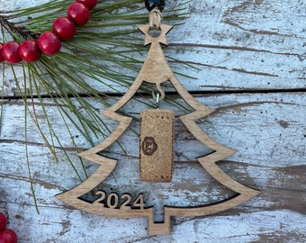 2024 Christmas Tree Wine Cork Keepsake Christmas Tree Ornament - Cork not included | Gift for Wine Lover | Wine Trip | Wine Ornament