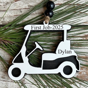 Golf Cart Christmas Tree Ornament | Personalized Gift for Golf Lover | Golf Trip Souvenir | Golf Course Employees Gift | High School Golf