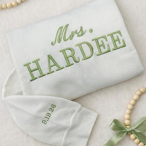 Personalized Mrs. Last Name Sweatshirt for the New Bride | Custom Bridal Gift | Wedding Sweatshirt | Just Married Newlywed Apparel