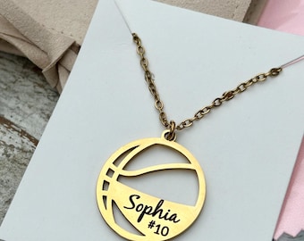 Personalized Basketball Name Necklace | Custom Sports Necklace | Basketball Mom Necklace | Basketball Gift | Gift for Basketball Player