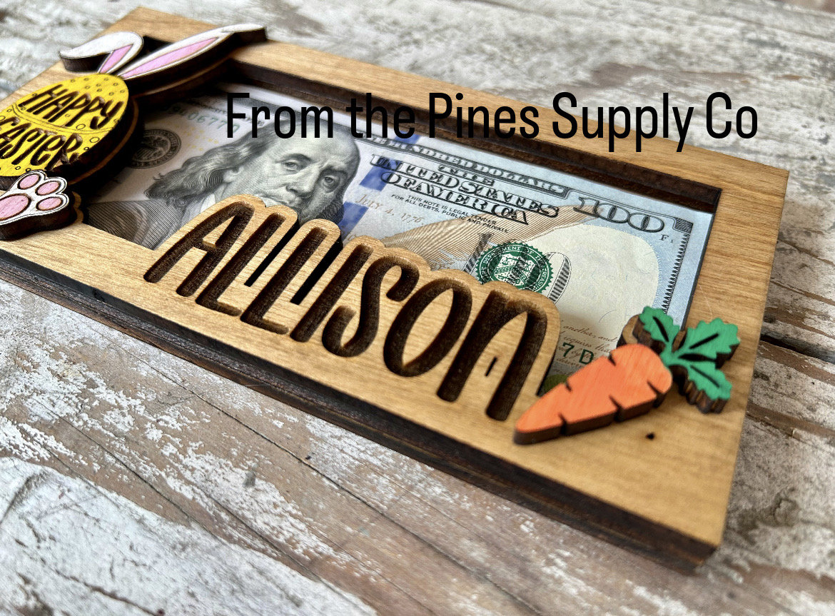 Personalized Easter Money Holder Gift | Easter Bunny Cash Holder | Gift for Grandchild  | Custom Easter Basket Gift