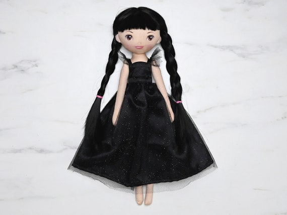 Wednesday Addams Doll Black Hair Cotton Doll 