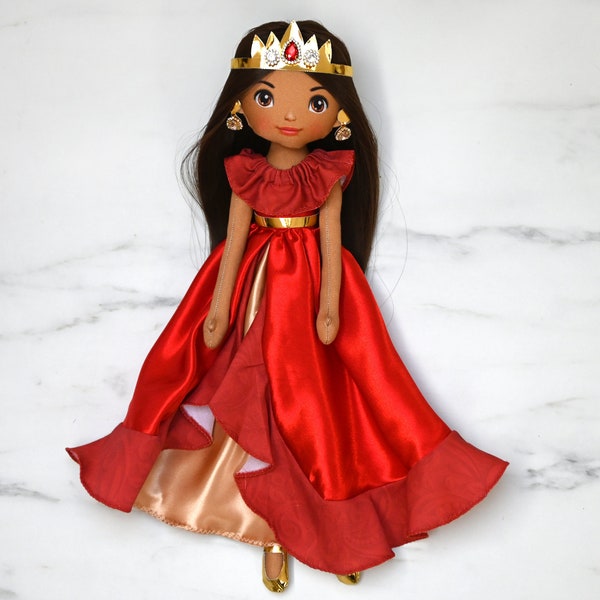 Spanische Prinzessin Puppe - Stoffpuppe in einem roten Flamenco Gewand