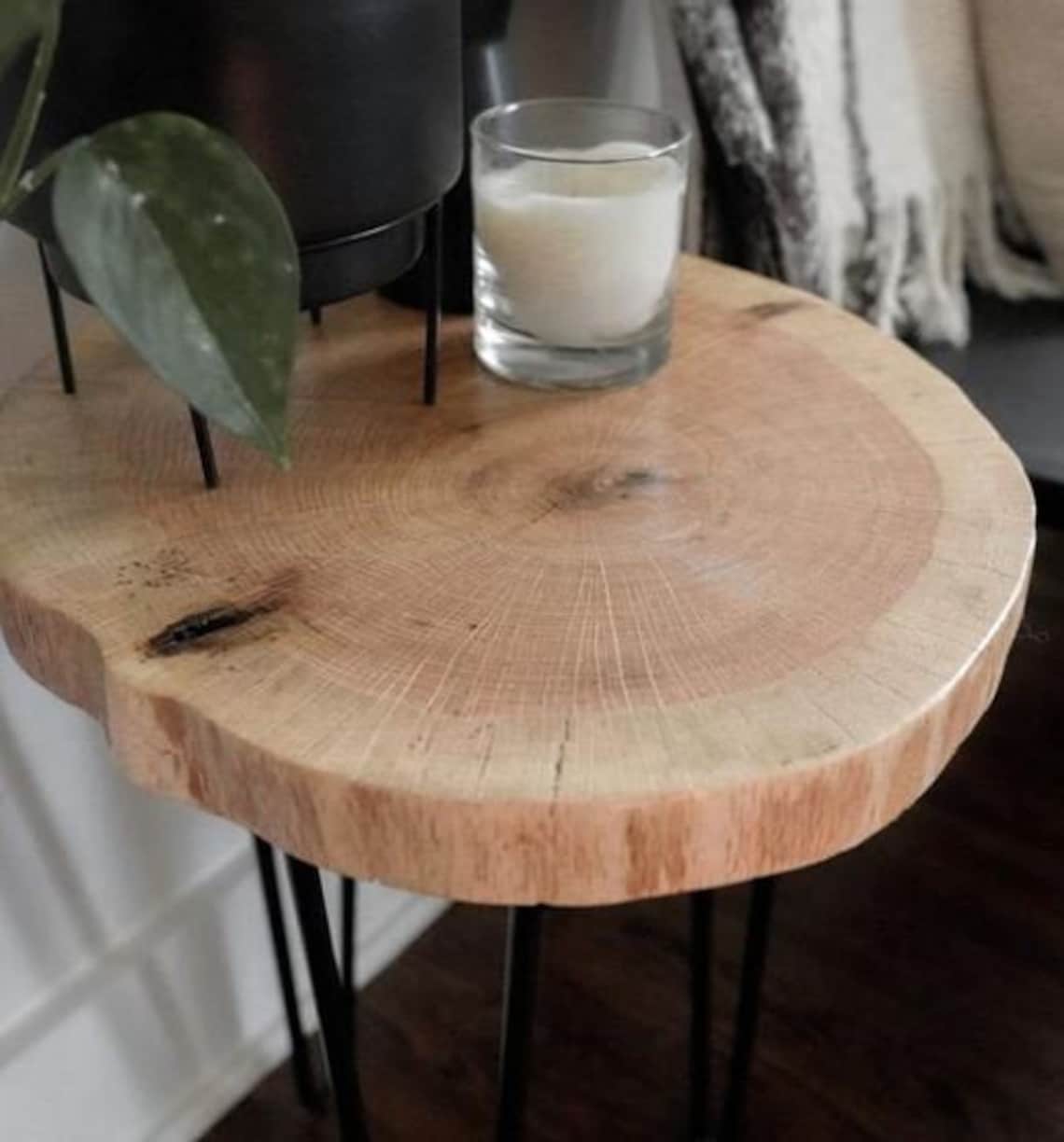 Handcrafted Live Edge Side Table Etsy