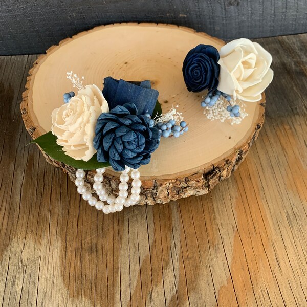 Custom Sola Wood Flowers Bridal Wedding Anniversary Floral Boutonnières for Groom Groomsmen Father of the Bride or Groom *ANY COLOR*