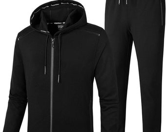 Men'S Tracksuit Hooded Fitness Sport Suits Gym Hoodie 2 Piece Hoodies Joggers Sweatpants Sets Gym Jogging Tracksuits