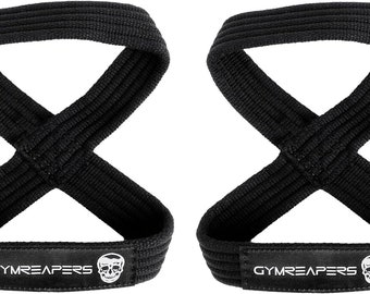 Figure 8 Lifting Straps for Deadlift, Powerlifting, Strongman, & Cross Training Strong Weightlifting Wrist Straps for Men, Women