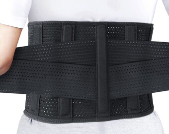 Back Brace for Lower Back Pain, Lumber Support Belt for Men and Women, Breatheble Waist Support Belt with Hole Mesh for Hernied Disc, Sciatic