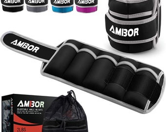 Ankle Weights, 1 Pair 2 3 4 5 Lbs Adjustable Leg Weights, Strength Training Ankle Weights for Men Women, Wrist Weights Strap Set for Walking