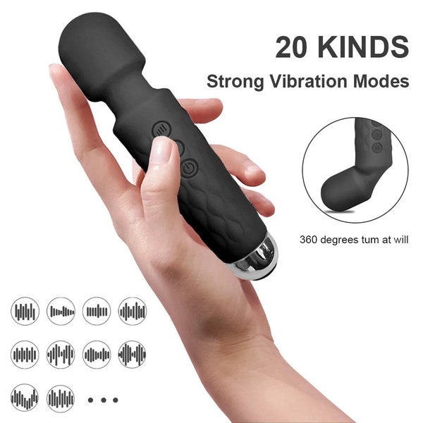 Personal Massager Wand Massager Powerful Quiet Vibration with 8 Speeds 20 Vibrating Patterns, Sex Toys Vibrator for Women