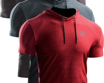 Men'S Dry Fit Performance Athletic Shirt with Hoods