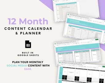 Social Media Content Calendar for Small Business | Social Media Content Calendar | Social Media Templates | Social Media Content Planner