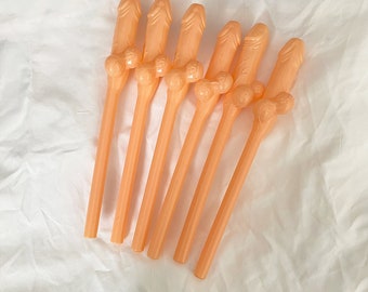 Lot de 6 Willy Straws, 29 cm