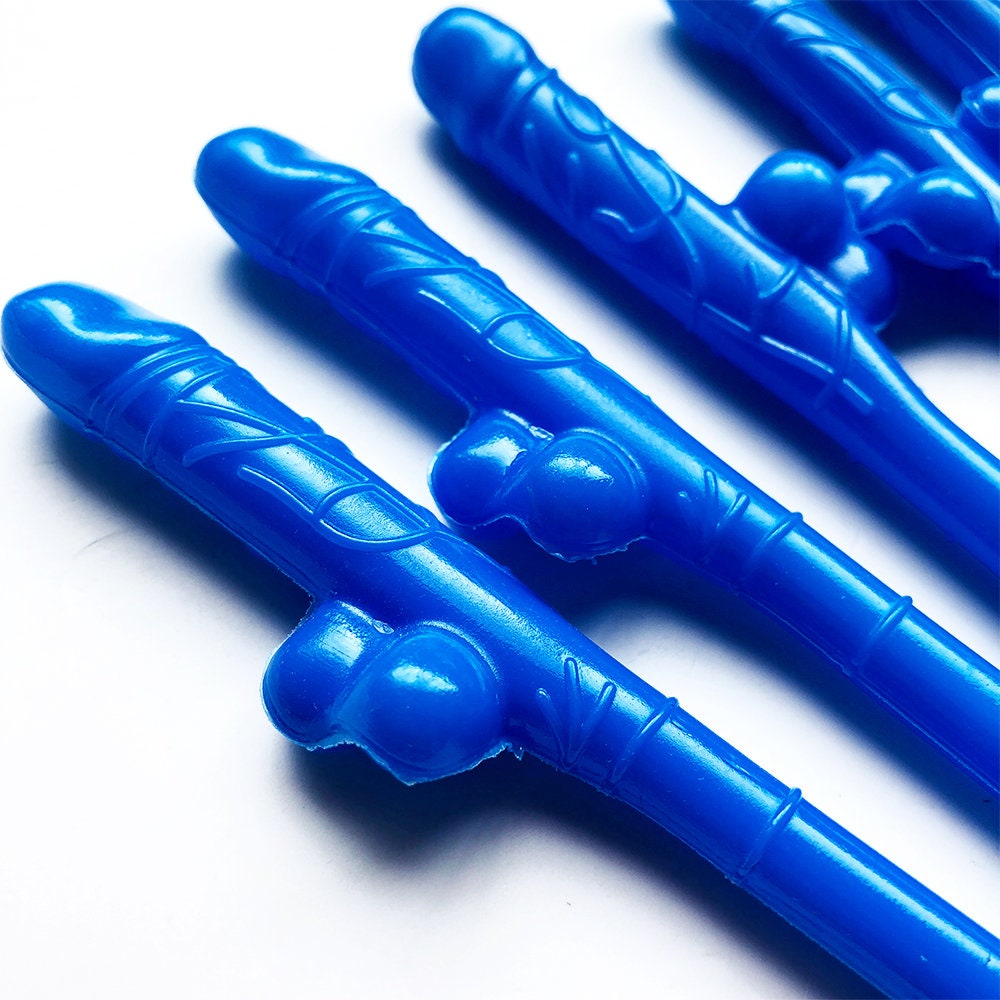 Blue Naked Willy Straws Funny Sipping Hen Party Bachelorette Etsy UK