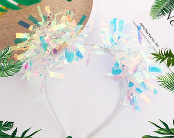 Children Glitter Tassel Cat ears Headband Party Celebration Decoration Shiny Hair Accessories Daily Wearing