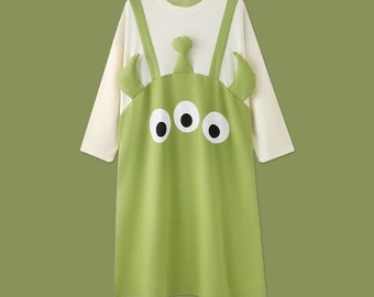 Alien Pajamas Partywear Costume for Women and Girls