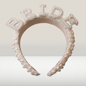 Bandeau de perles de mariée accessoires de cheveux de fête de poule EVJF, bandeau de mariage, décorations de fête image 8