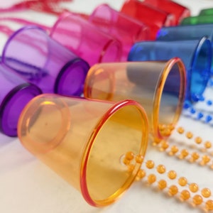 12 pezzi Collana di bicchierini da sposa con perline in plastica per sposa per addio al nubilato