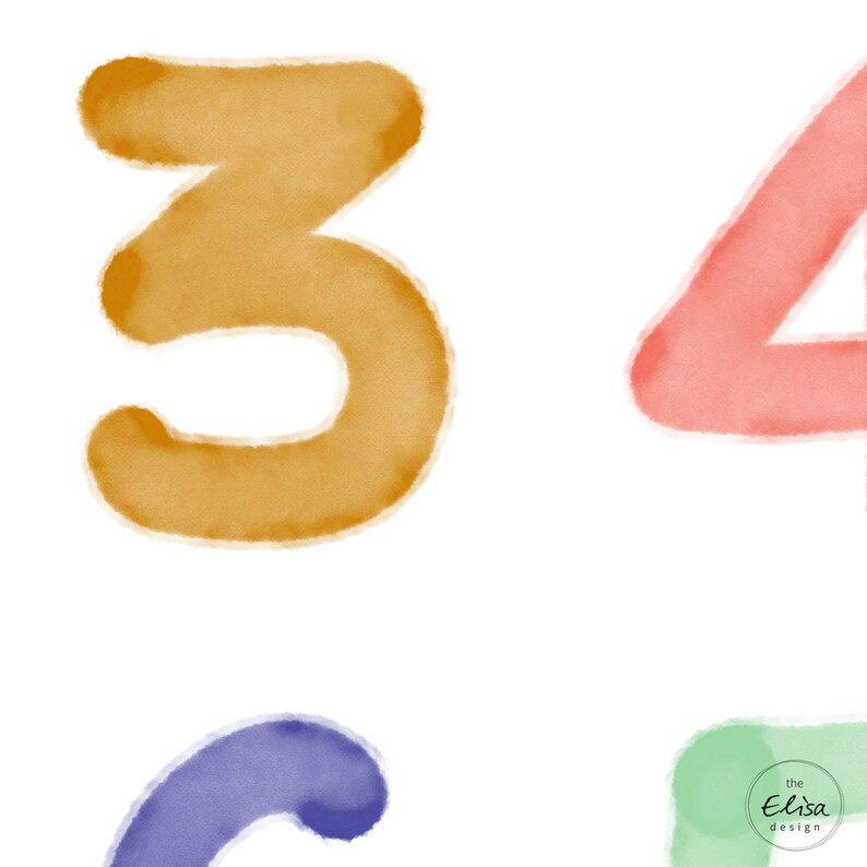 Numbers Poster Printable Wall Art - Etsy