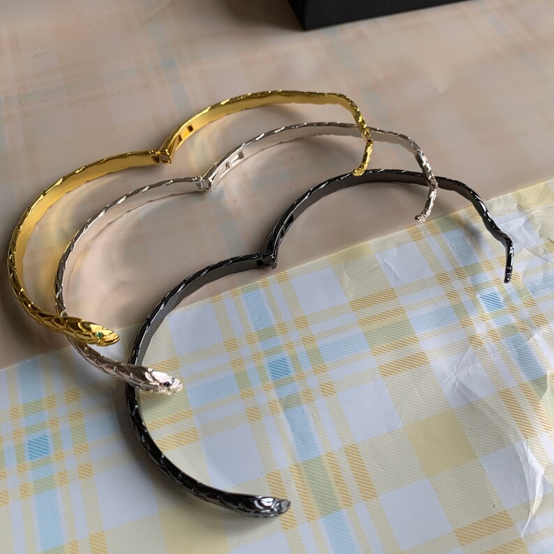 Vintage Snake Bracelet Cuff Gold Snake Cuff Bracelet Etsy