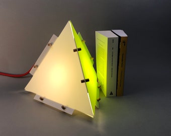 Colorful table lamp. Nordic design. Good mood lighting. Creative interior decoration. Eco-friendly multi-purpose table lamp or pendant light