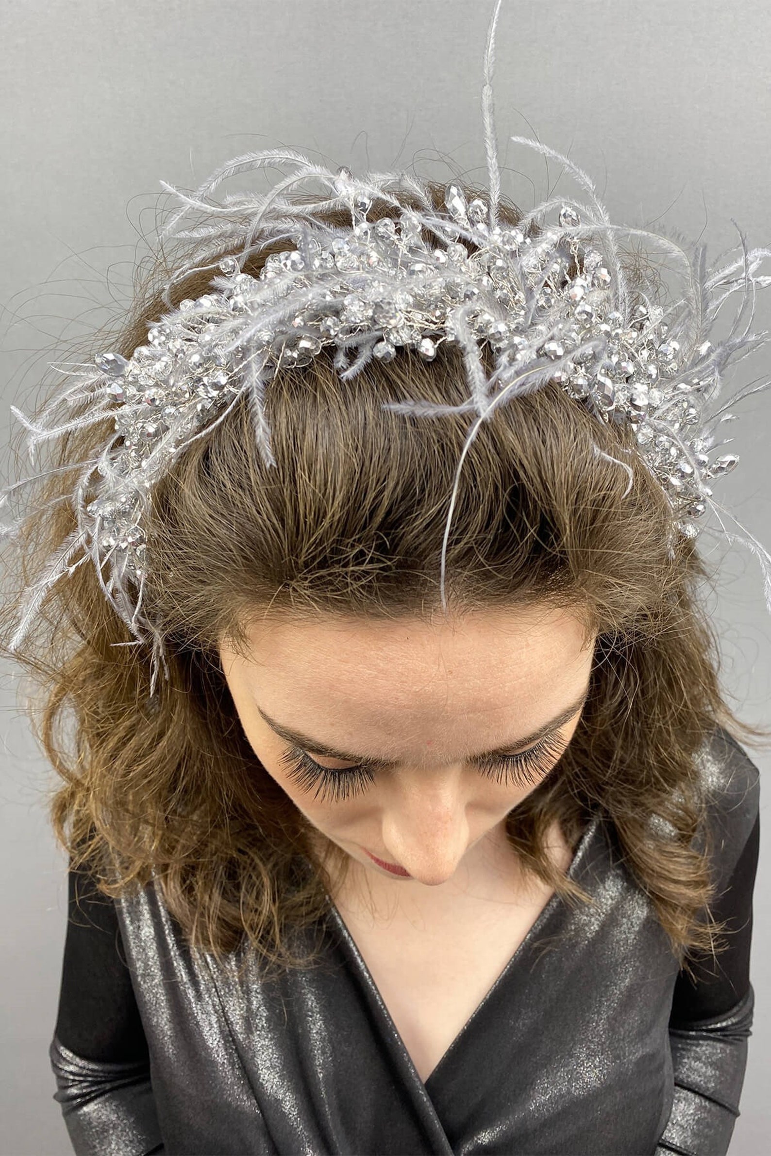 gray capella hair headscarf accessory bride wedding etsy gray capella hair headscarf accessory bride wedding etsy