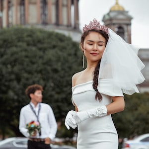 Kristallen bruiloft tiara, zilveren kristallen bruids tiara, kristallen bruiloft hoofddeksel, kristallen bruids hoofddeksel, zilveren bruids tiara