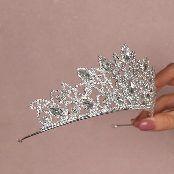 Handmade Crystal Rhinestone Wedding Tiara Headpiece - Etsy