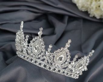 Bridal Crown, Crystal Tiara, Bridal Crown For Wedding, Princess Tiara, Floral Crown, Rhinestone Bridal Crown, Bridal Headpiece