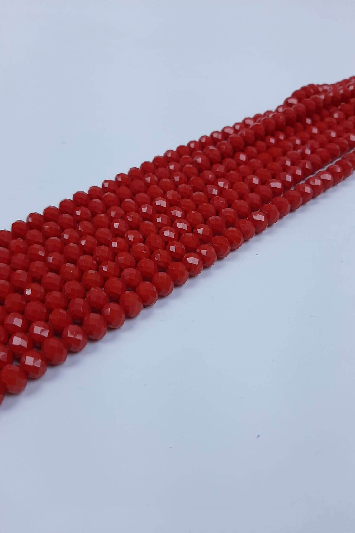 Matte Red Crystal Beads 8 Mm A Yarn Glass Bead Directional Etsy