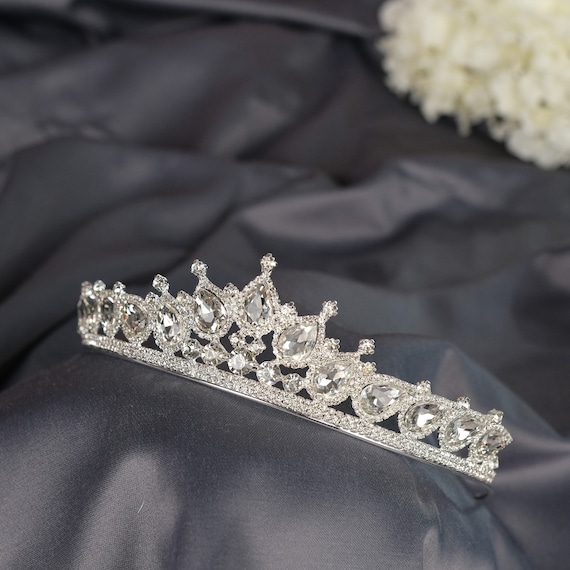 JWICOS Braut-Diadem Silber - Strahlende Krone Mit Strass Für Hochzeit & Besondere Anlässe