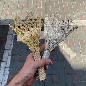 Strass bruidsboekethouder, kristal bruidsboeket, kristallen bruiloft bloemenhouder, strass boeket bloempot, stenen bruidsboeket