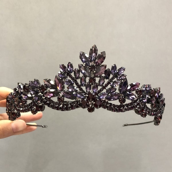 Couronne de mariée henné couleur pourpre mariée, mariage, diadème de mariée, diadème de mariée fleuri, accessoire de cheveux, cérémonie, couronne, couronne de la reine, prince