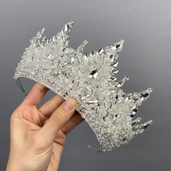 Rinestone and Swarovski tiara.... Made in PR Trina - Couture Swarovski Crystal Wedding Tiara – Bella-Tiara main image 4