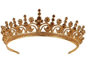 Honig Farbe Kristall Hochzeit Tiara, Braut Tiara, Kristall Hochzeit Kopfschmuck, Kristall Hochzeit Tiara, Braut Kopfschmuck, Kristall Krone, Krone