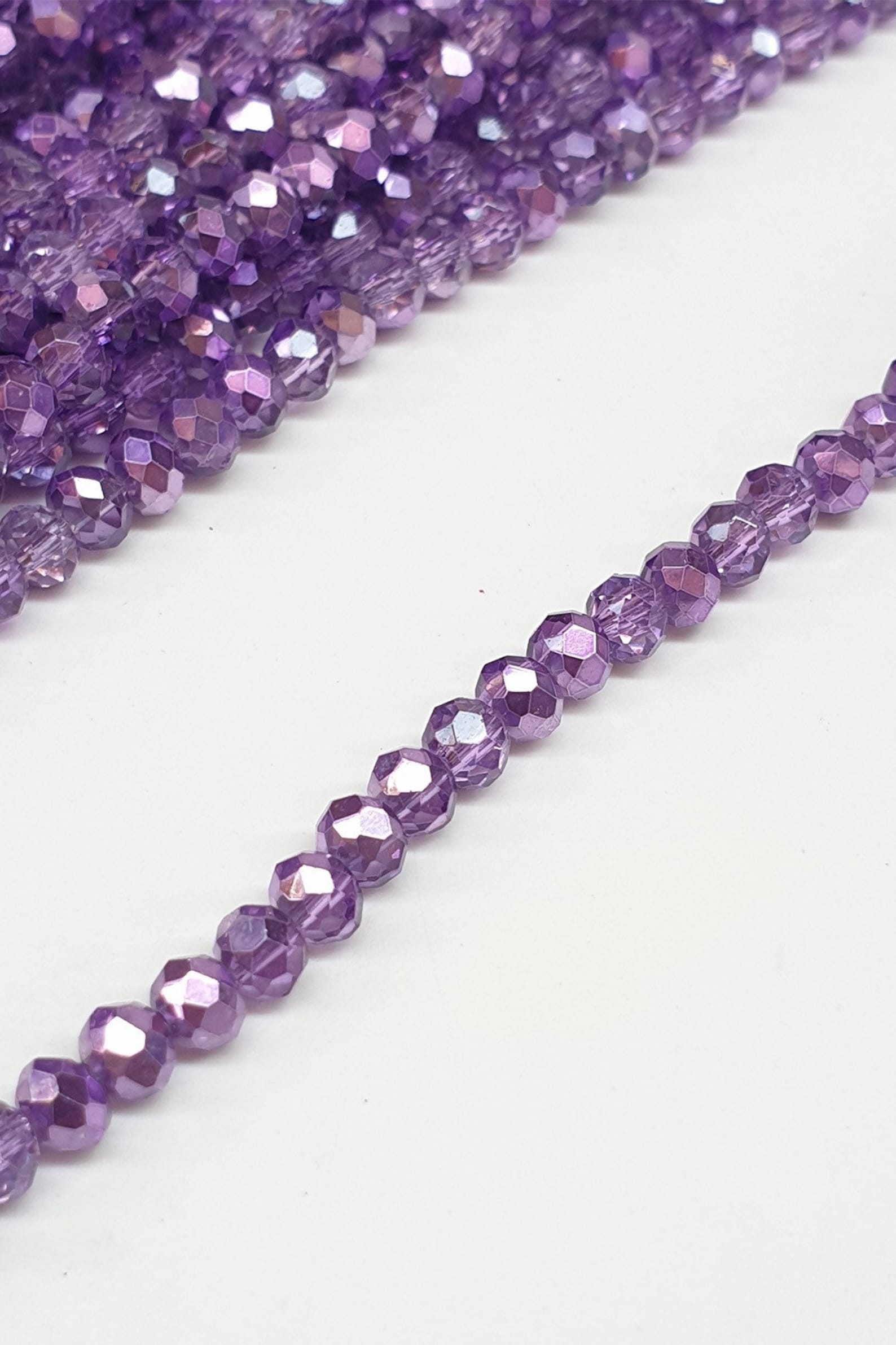Coating Purple Crystal Beads 4 Mm A Yarn Glass Bead Etsy