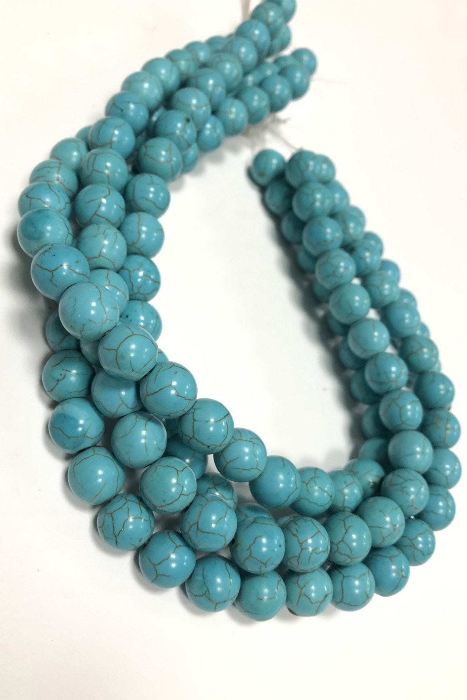 Turquoise Natural Stone Beads 12 Mm A Yarn Natural Bead Etsy