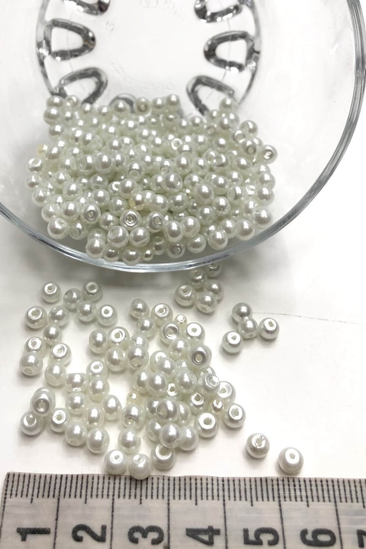 White Glass Pearl Bead 4 Mm Glass Pearl Bead Jewelry Making Etsy