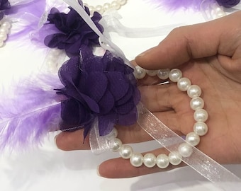 Purple Flowering Bible Bridesmaid Bracelet