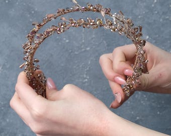 Talya Double Row Beaded Bridal Henna Crown