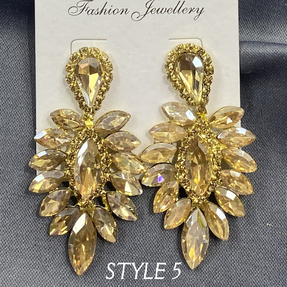 Handmade Crystal Bridal Earrings – Wedding Crown, Henna  display picture 1