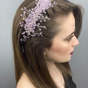 Lila Deren ブライダルクラウンとヘアアクセサリー 花嫁、結婚式、ブライダルアクセサリー、ビーズアクセサリー、ヘアアクセサリー、セレモニー、バックル、テープ、クリスタル